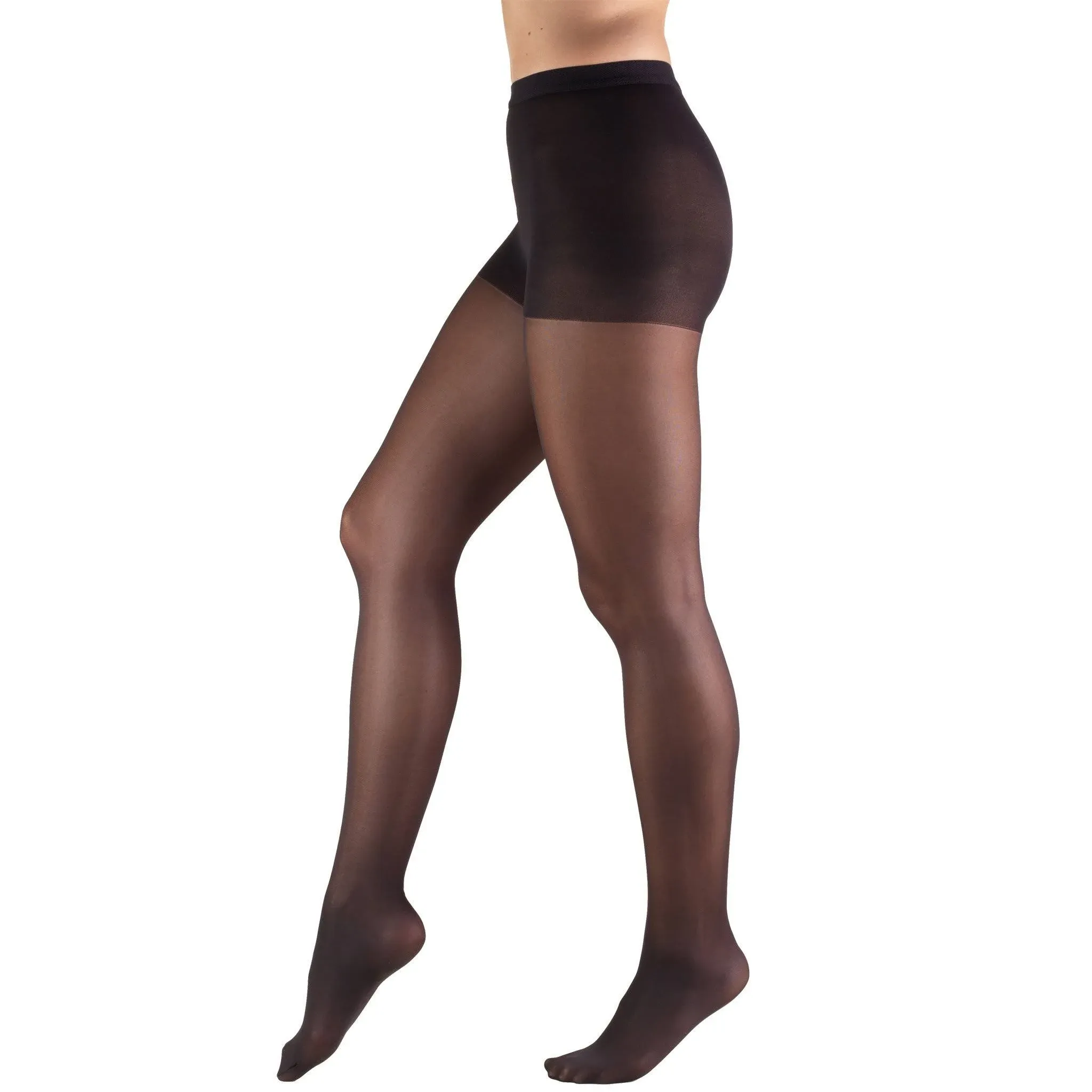 Truform Sheer Pantyhose: 8-15 mmHg, XT, BLACK (1765BL-XT)