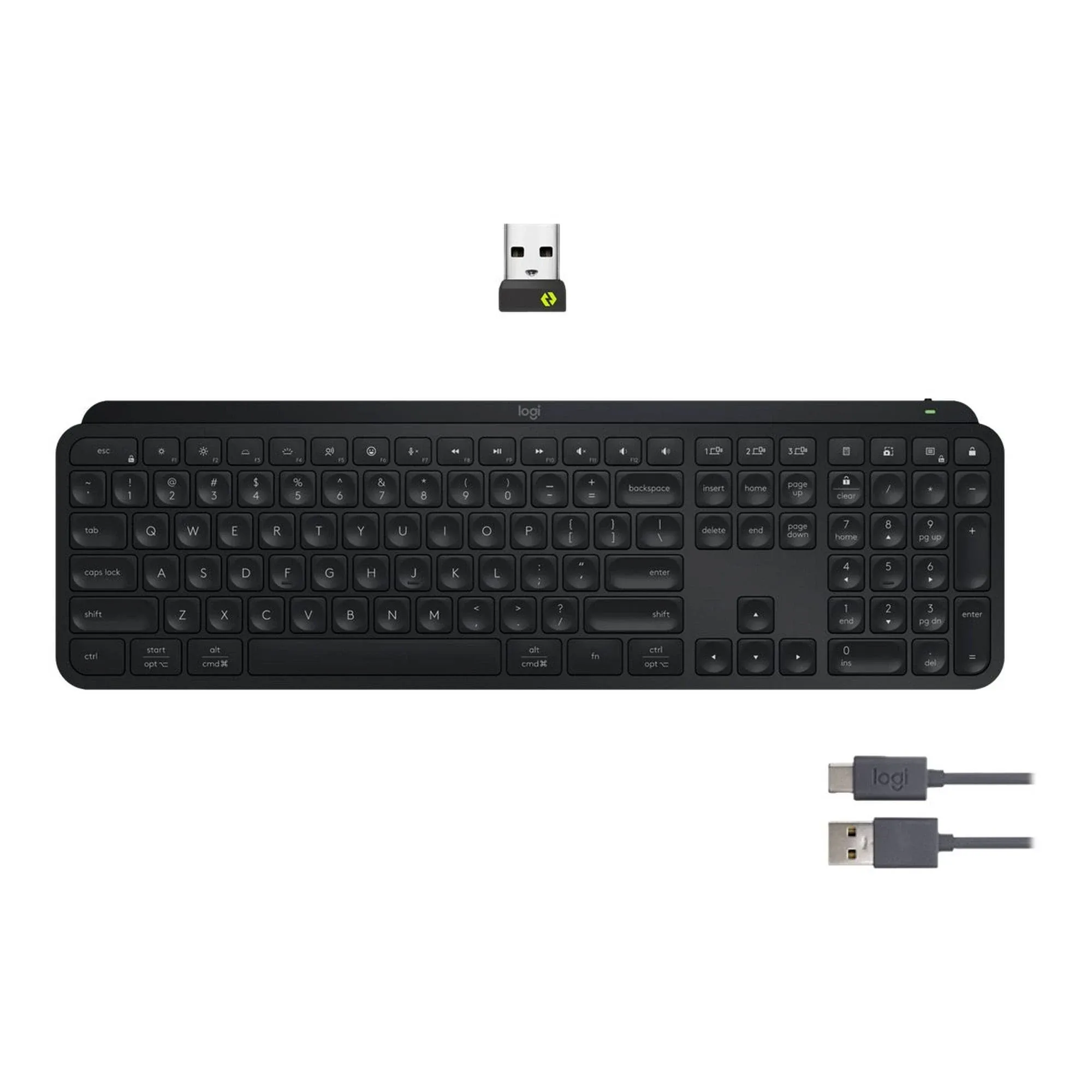 Logitech MX Keys S Wireless Keyboard, Low Profile, Quiet Typing, Bluetooth