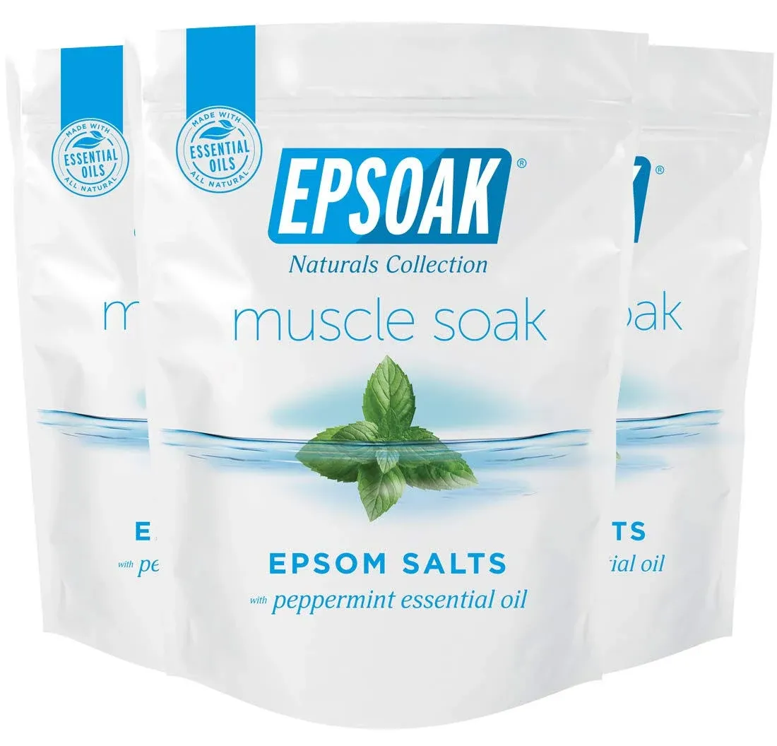 Epsoak Epsom Salt-Muscle Soak 6 lbs. (Qty 3 x 2 lb. Bags) for Rejuvenating Baths