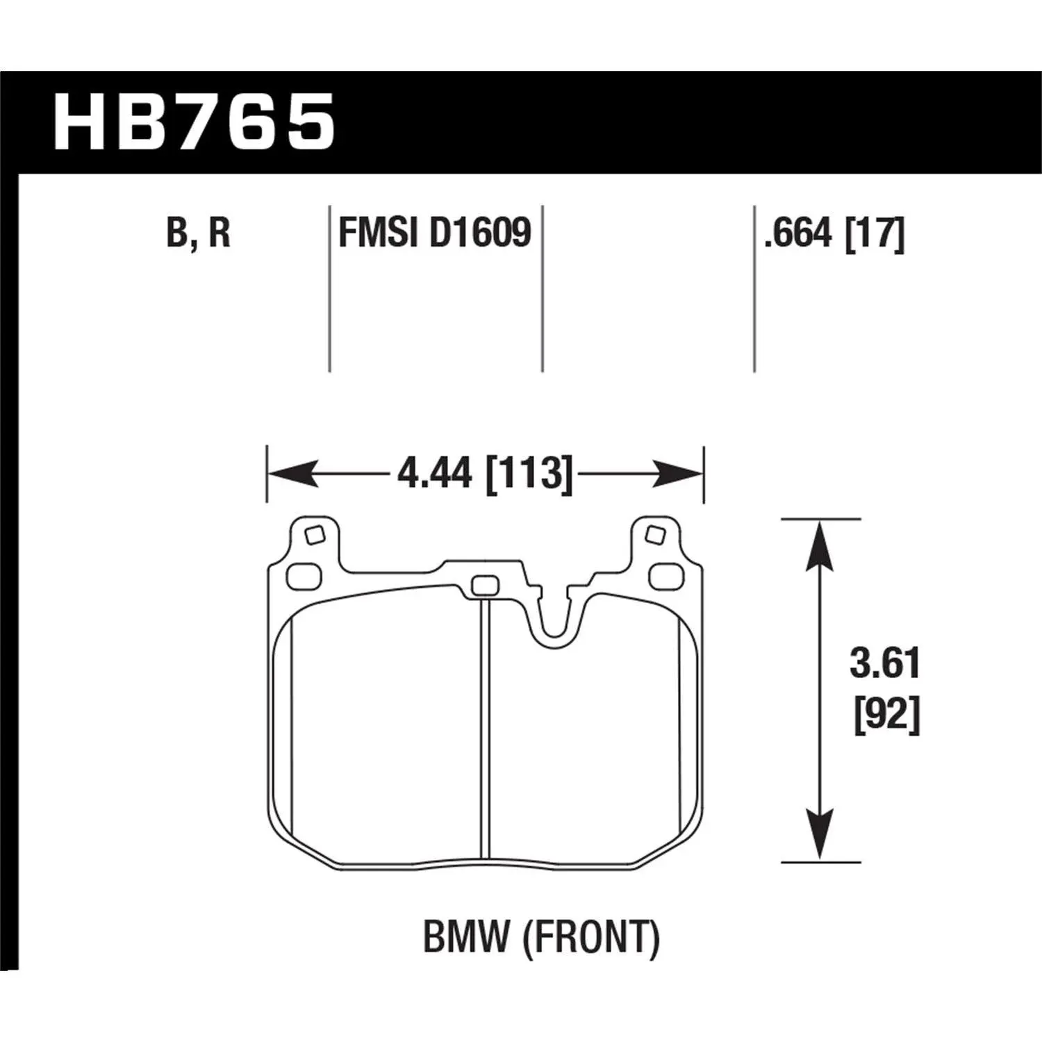 Hawk Performance HB765B.664 HPS 5.0 Brake Pads Front