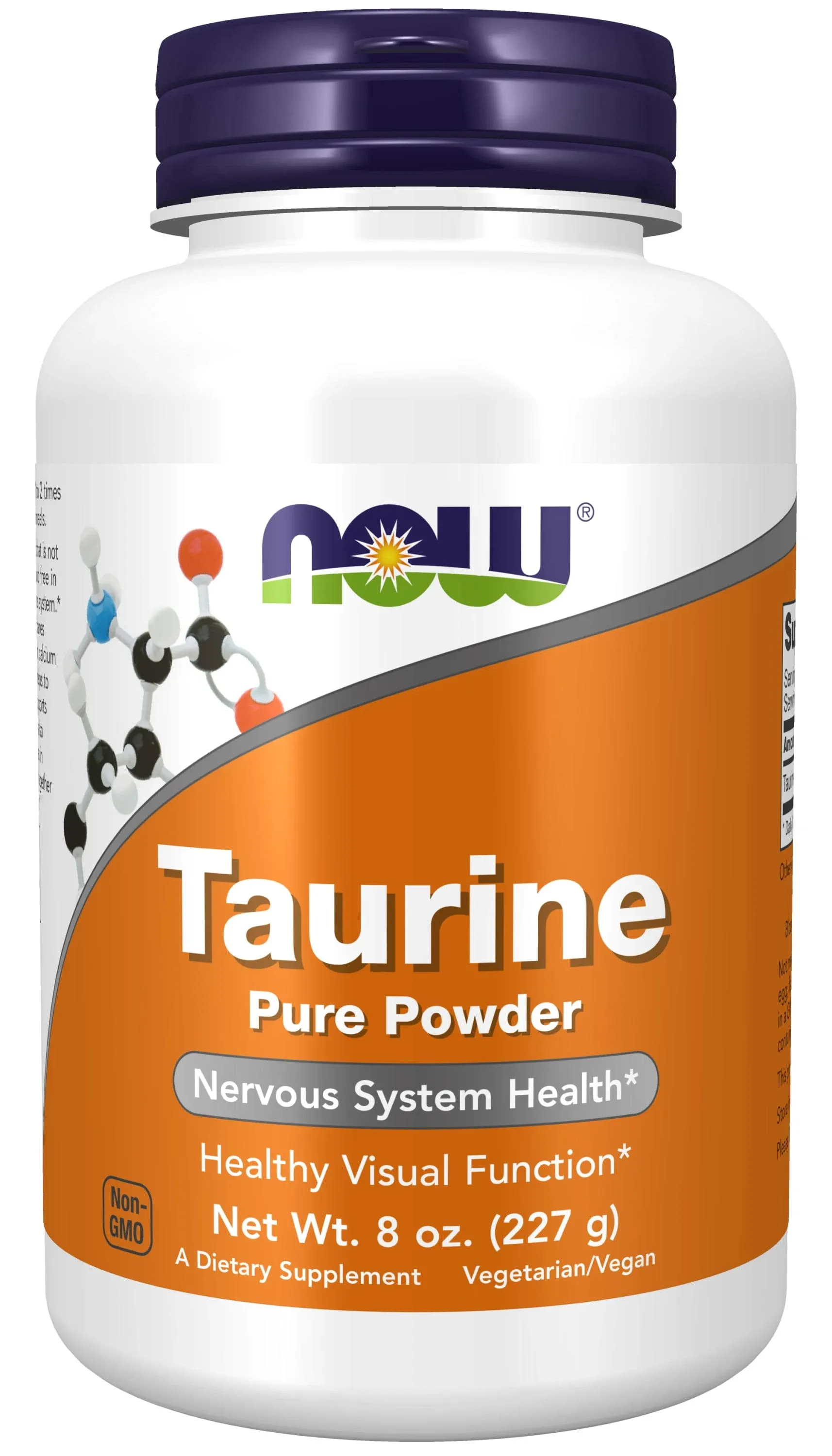 NOW Supplements, Taurine Pure Powder, Nervous System Health*, Amino Acid, 8-Ounce