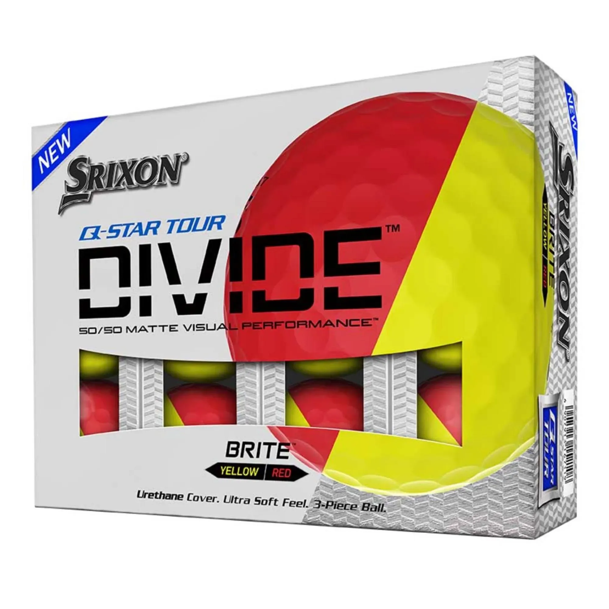 Srixon Q-Star Tour Divide Golf Balls - Red/Yellow