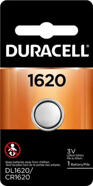 1 1620 Duracell Coin Cell Battery - Lithium 3V - (CR1620, ECR1620, DL1620)