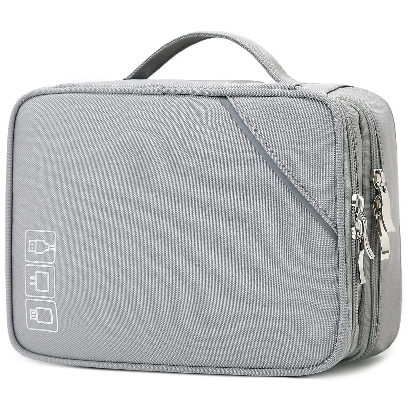 Lanola Travel Cable Organizer Bag, Electronic Accessories Case Portable, Grey.