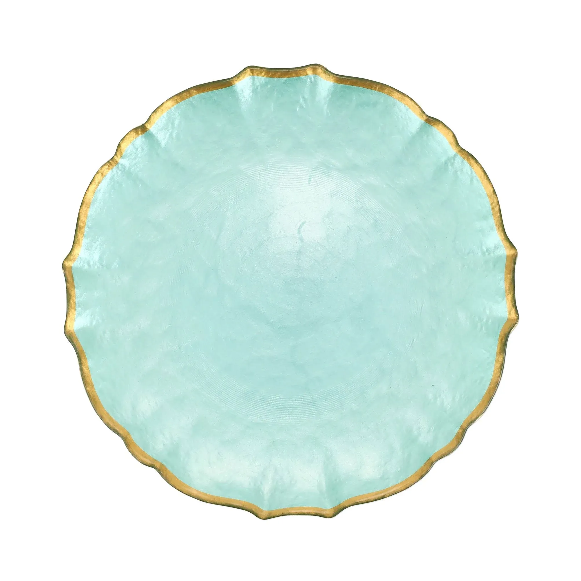 Viva by Vietri Baroque Glass Aqua Dinner Plate