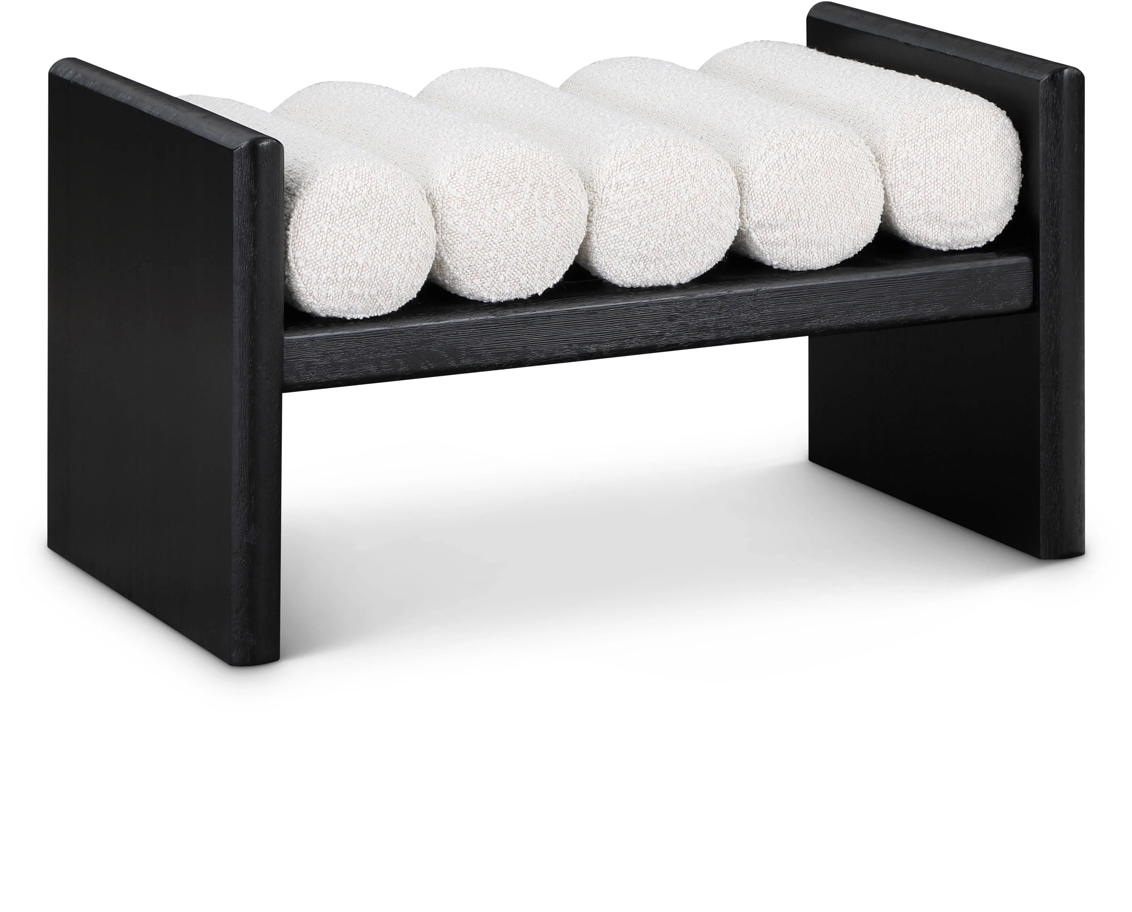 Meridian Waverly Boucle Fabric Bench