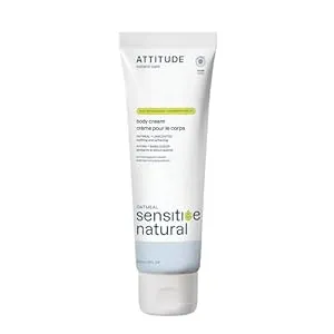 ATTITUDE Body Cream for Sensitive Skin with Oat, EWG Verified, Dermatologically Tested, Vegan, Extra Gentle, Unscented, 8 Fl Oz