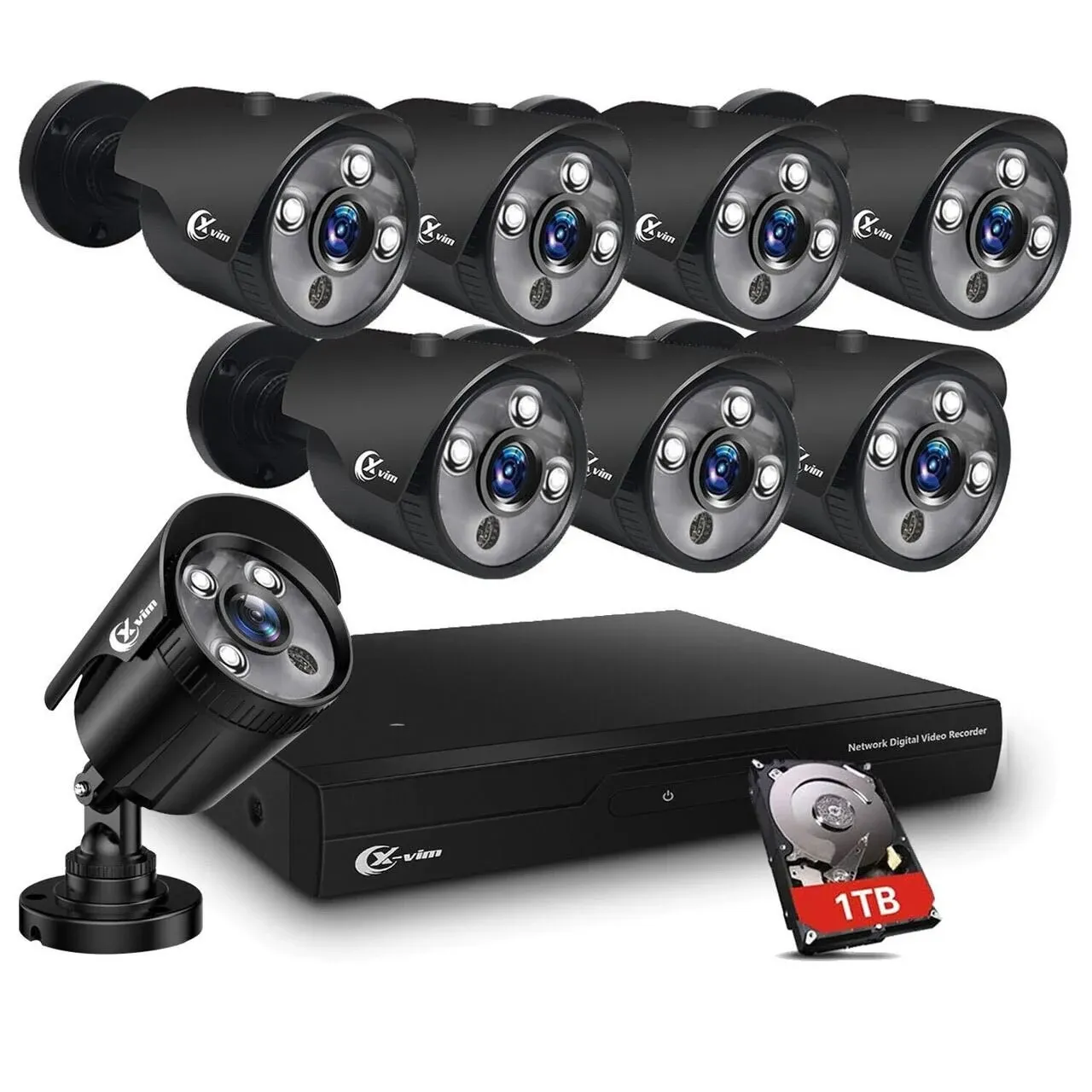 XVIM 8CH 1080P DVR Outdoor night owl Camera Security Camera System CCTV 1TB DVR