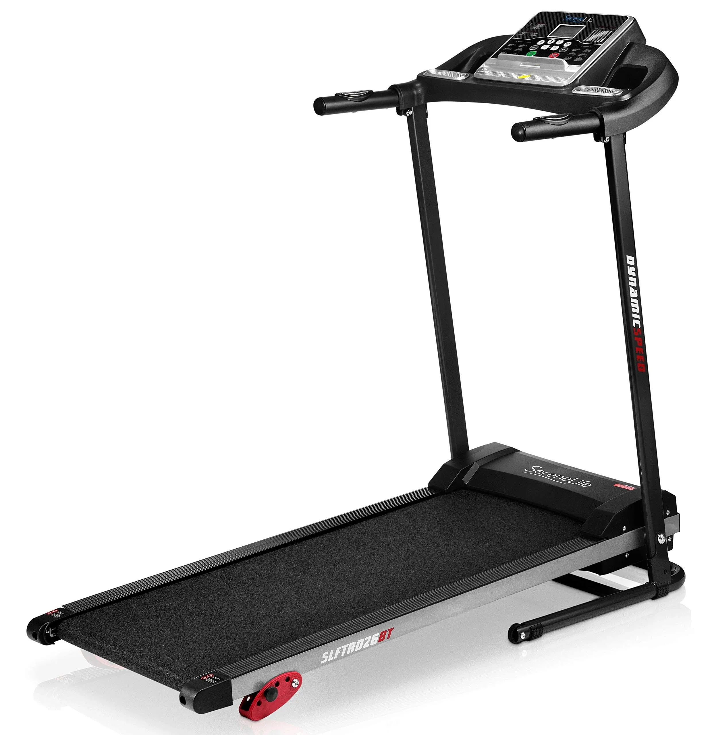 SereneLife Folding Treadmill - Foldable Home Fitness Equipment with LCD for Walking & Running - Cardio Exercise Machine - Preset and Adjustable Programs - Bluetooth Connectivity