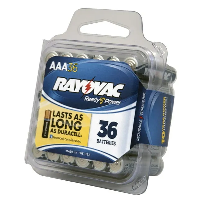 Rayovac Alkaline AAA Batteries, 36-Pack