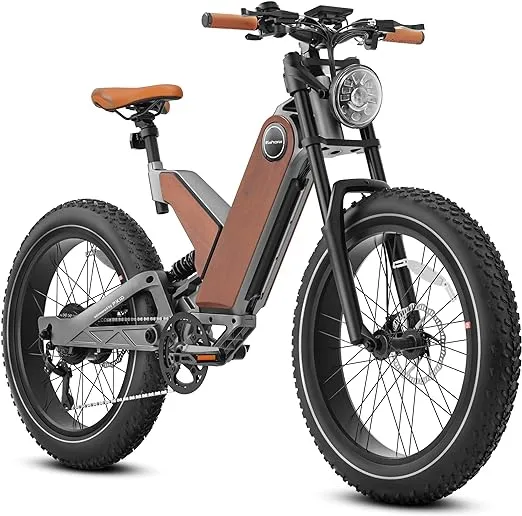 Eahora P5 (Latest Batch) Peak 1200W 20Ah Electric Bike for Adults, Fat Tire Electric Mountain Bike Downhill Full Suspension Electric Bicycle Long