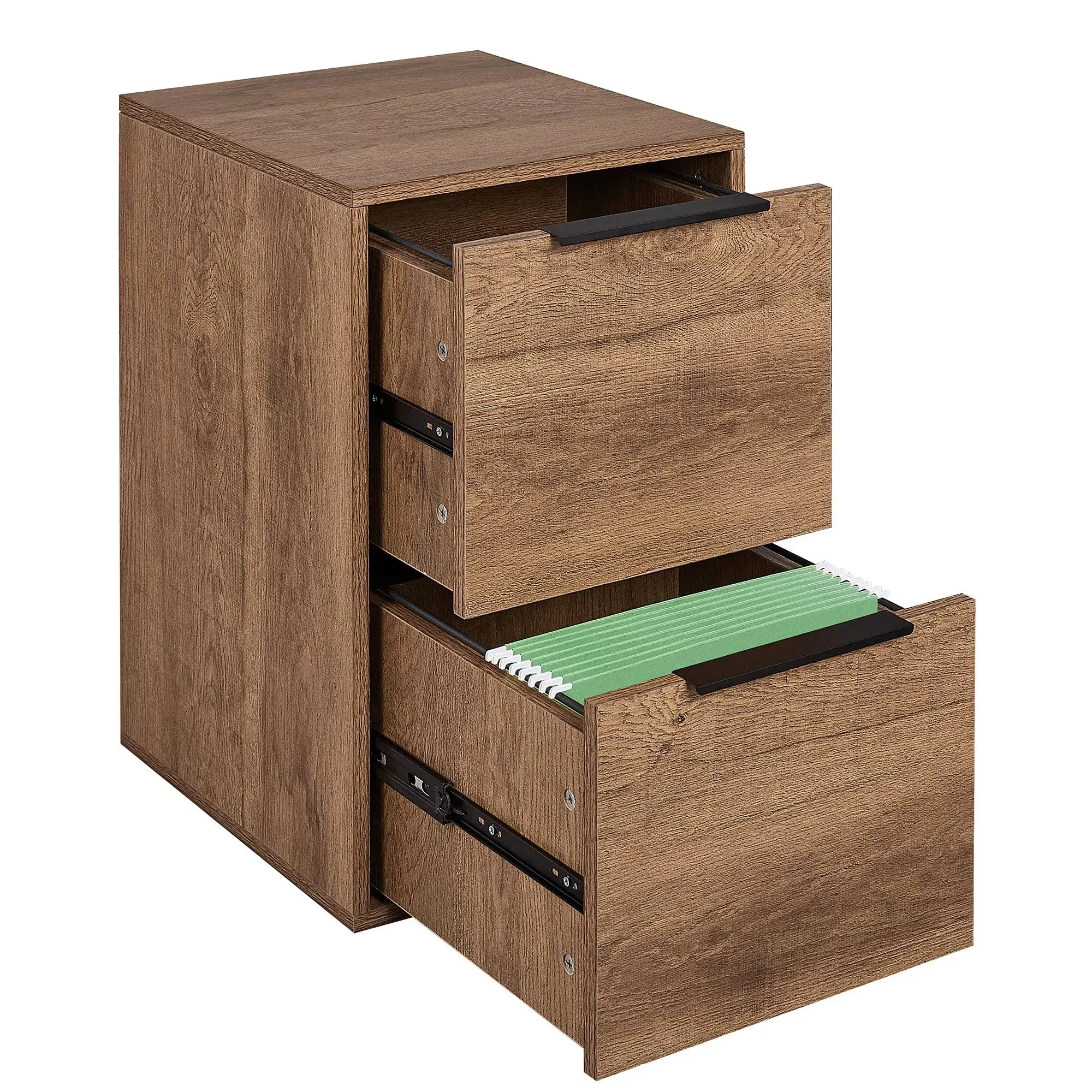 Wood File Cabinet, Vertical Storage Filing Cabinet with 2 Drawers for Letter Size,File Cabinets for Home Office,Brown