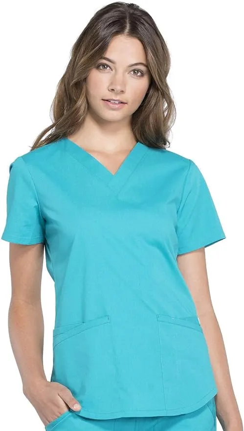 "Women's V-Neck Solid Scrub Top"