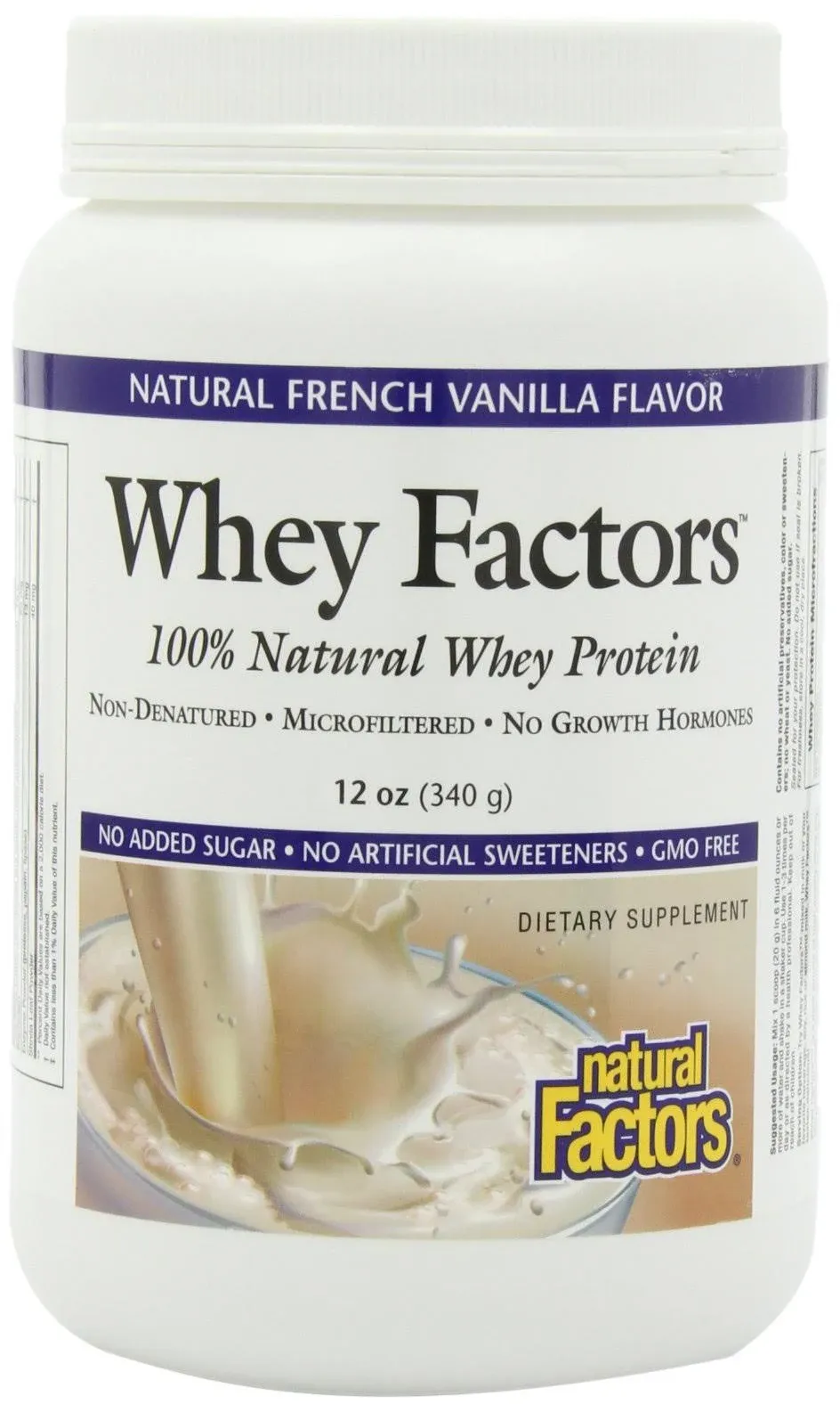 Whey Factors by Natural Factors, Grass Fed Whey Protein Concentrate, Aids Muscle Development and Immune Health, Double Chocolate, 12 Oz