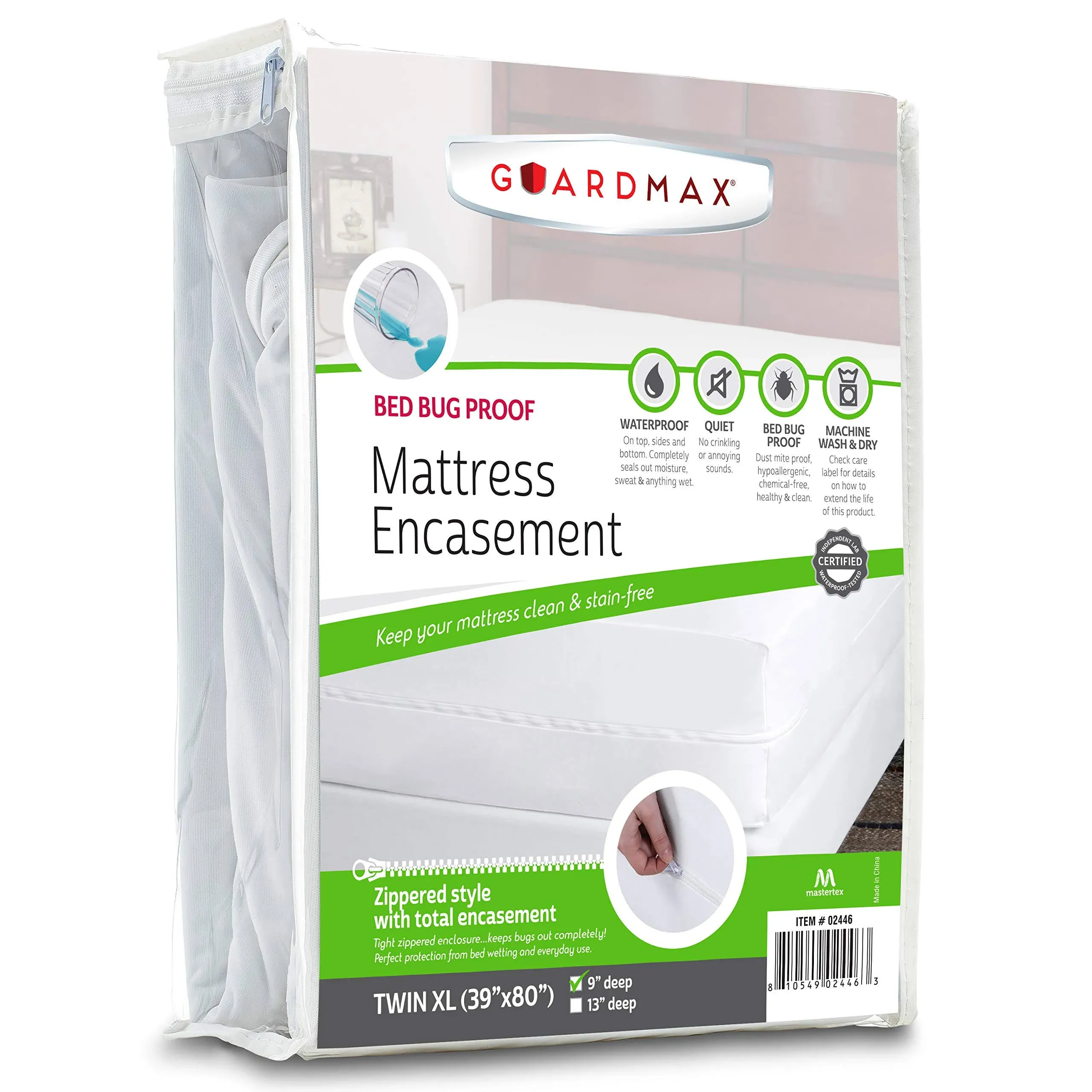 Guardmax Zippered Bed Bug Mattress Protector Encasement - Twin XL