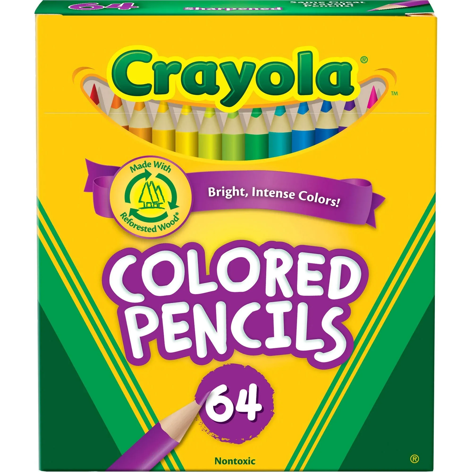 Crayola 683364 64 Assorted 3.3mm Colored Pencils