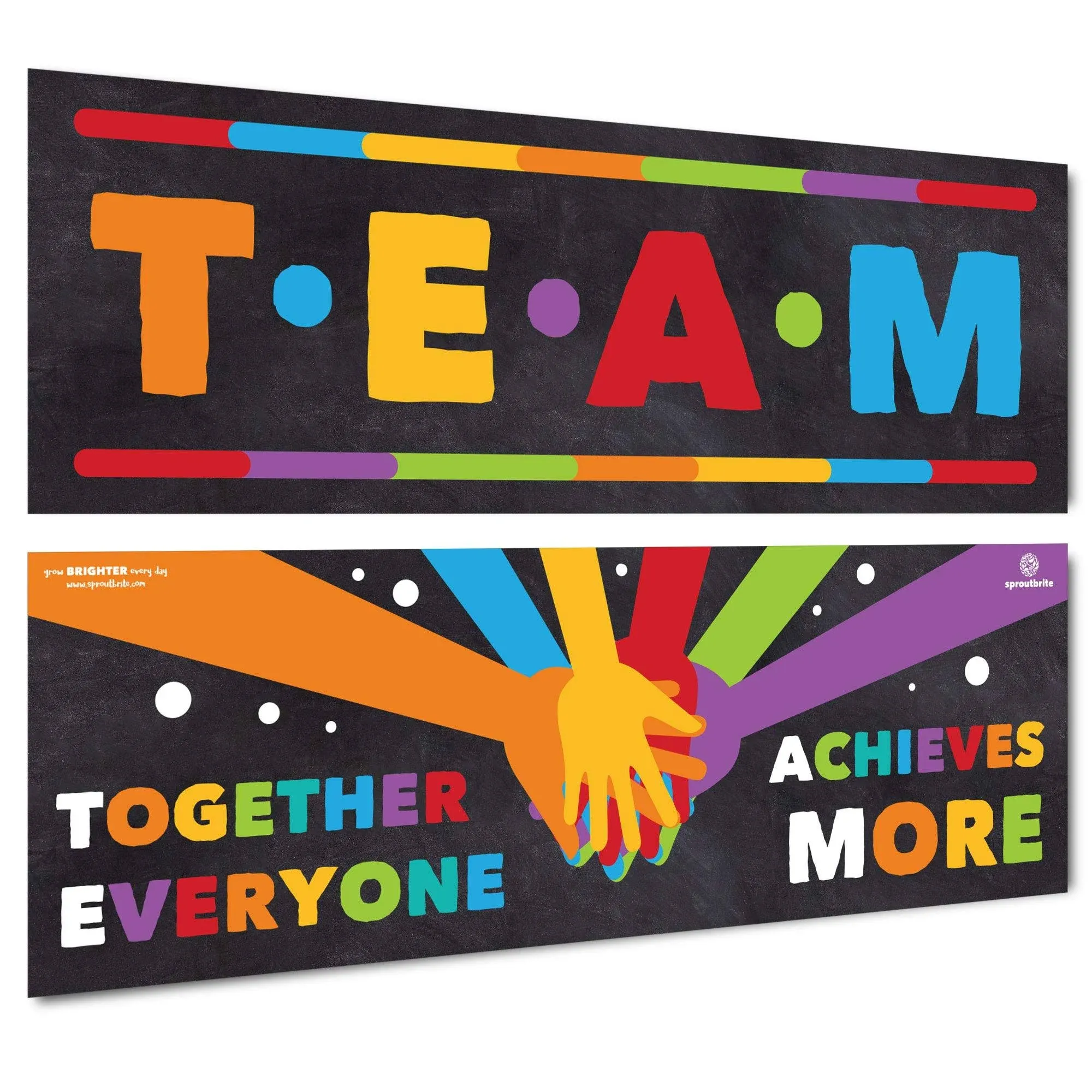 Sproutbrite Classroom Decorations - Banner Posters for Teachers - Team Bulletin Board and Wall Decor for Pre School, Elementary and Middle School