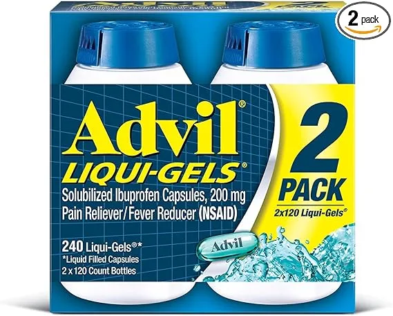 Advil Liquid Gels - Value Size 2 Pack (120 Count Each )