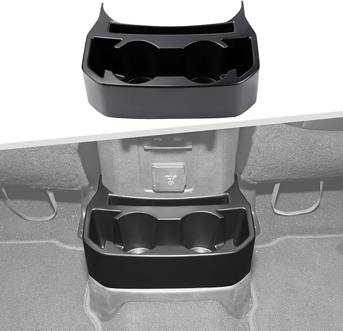 Jimen for JL Rear Cup Holder, Dual Extra Cup Holder Organizer Tray Drink Holder for Back Seat Compatible with Jeep Wrangler JL JLU & Gladiator JT 2018-2025