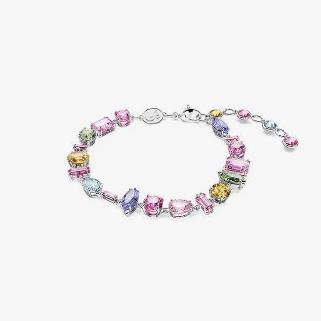 Swarovski Gema Bracelet, Mixed Cuts, Multicolored, Rhodium Plated