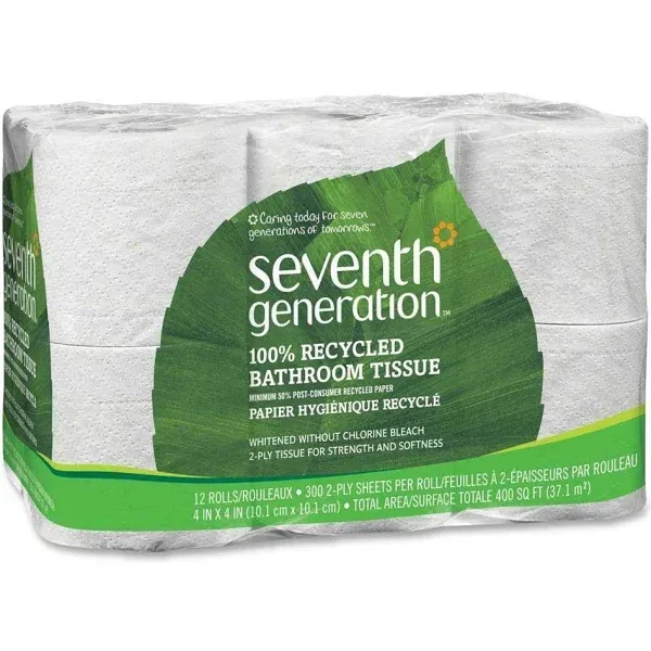 Seventh Generation 100% Recycled Bathroom Tissue 2-Ply White 300 Sheets/Roll 48