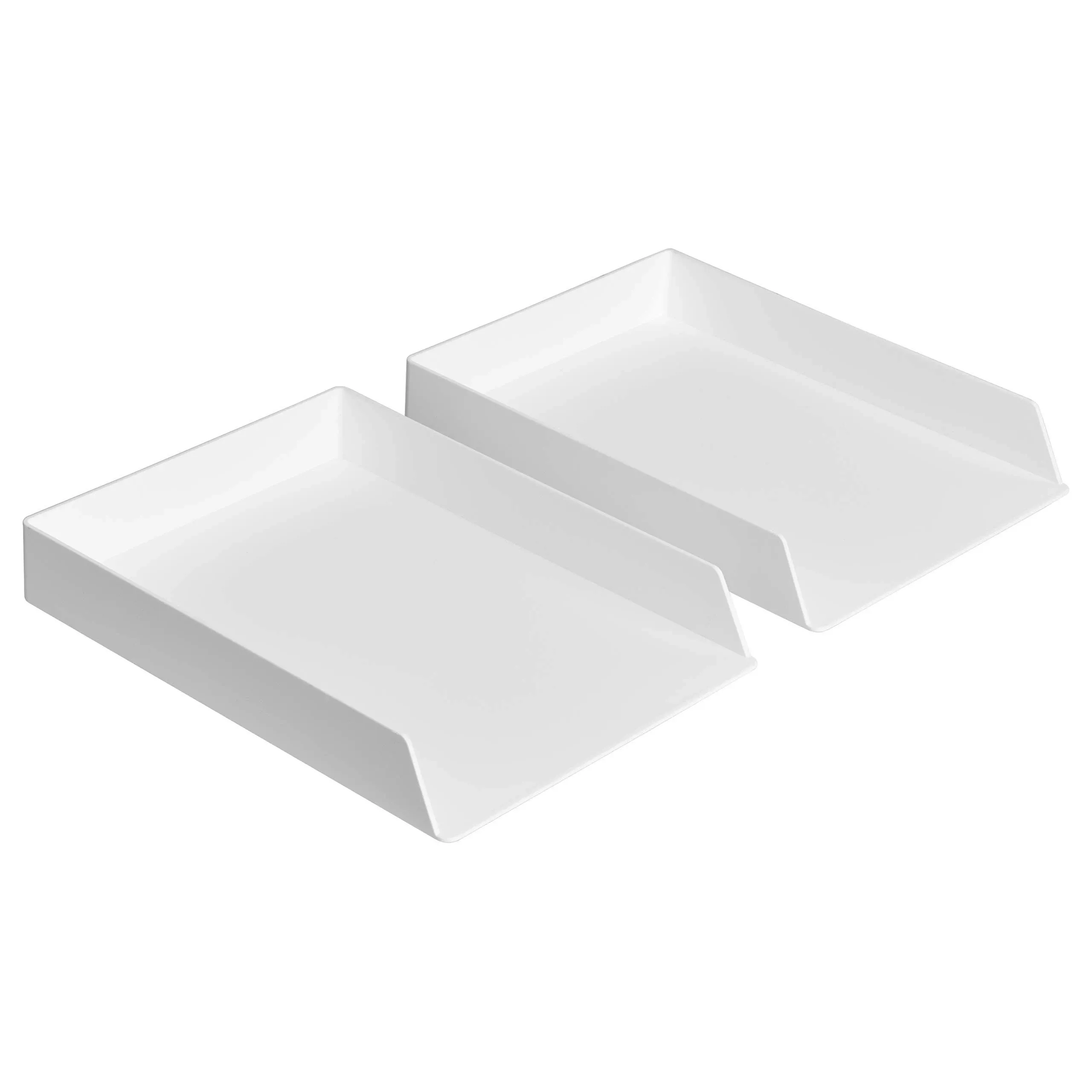 Amazon Basics Plastic Organizer - Letter Tray, White, 2-Pack