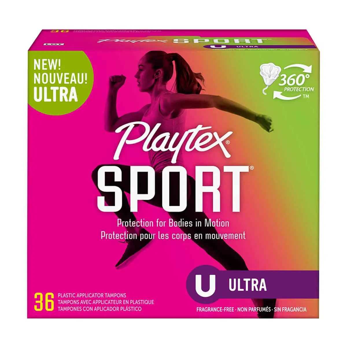 Playtex Sport Tampons, Plastic Applicator, Ultra - 36 tampons