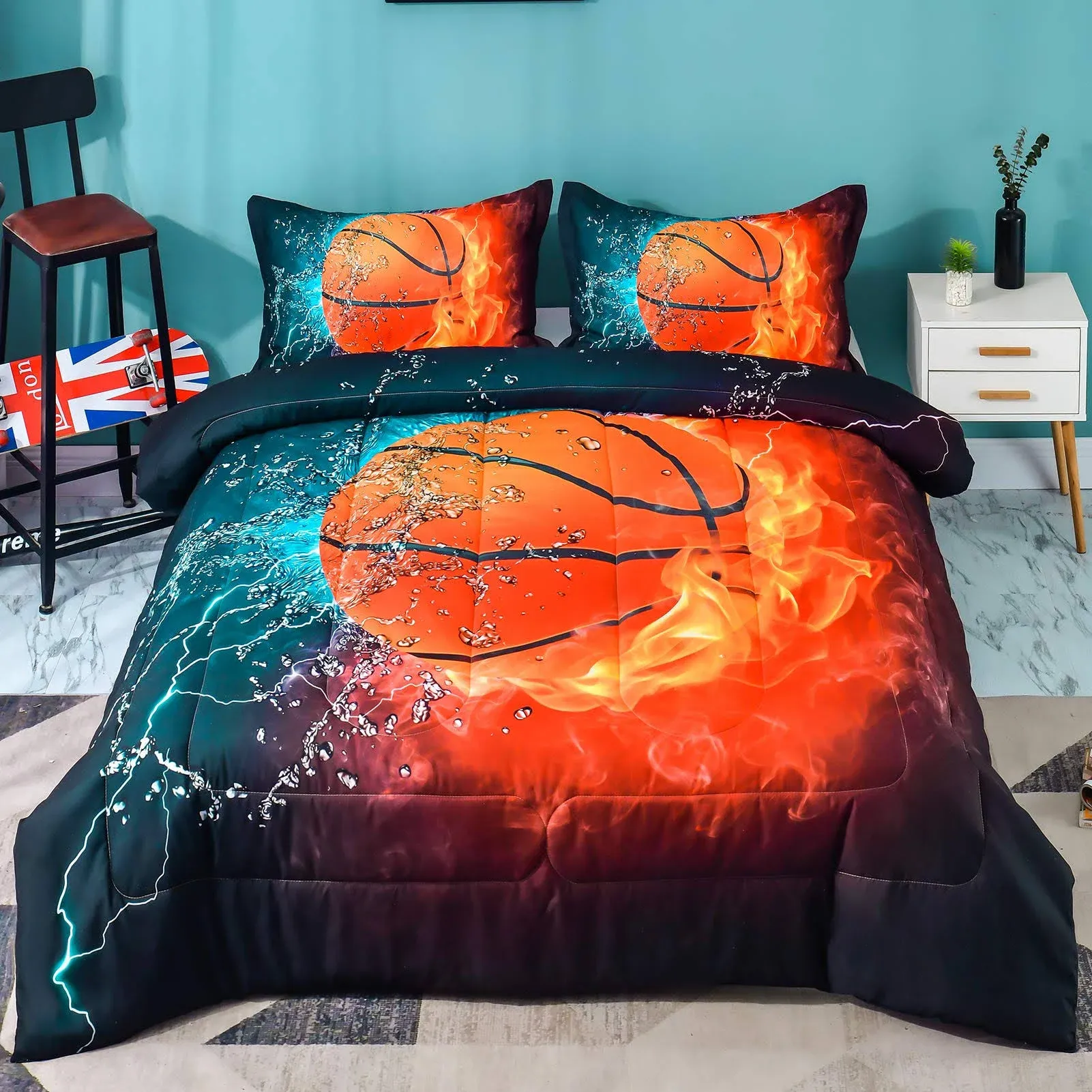 Andency Basketball Comforter Twin66x90 Inch 2 Pieces1 Basketball Comforter 1 ...