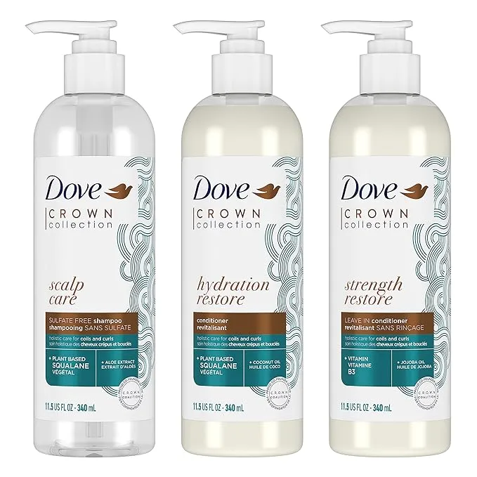 Dove Amplified Textures Shampoo, Conditioner