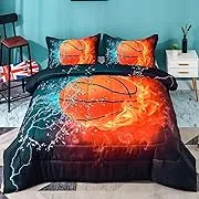 Basketball Comforter Twin(66X90 Inch), 2 Pieces(1 Basketball Comforter, 1 Pillow