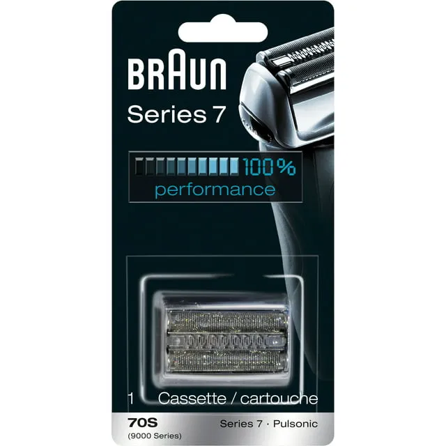 Braun Series 7 70S Men's Electric Shaver Head Replacement Cassette, Silver