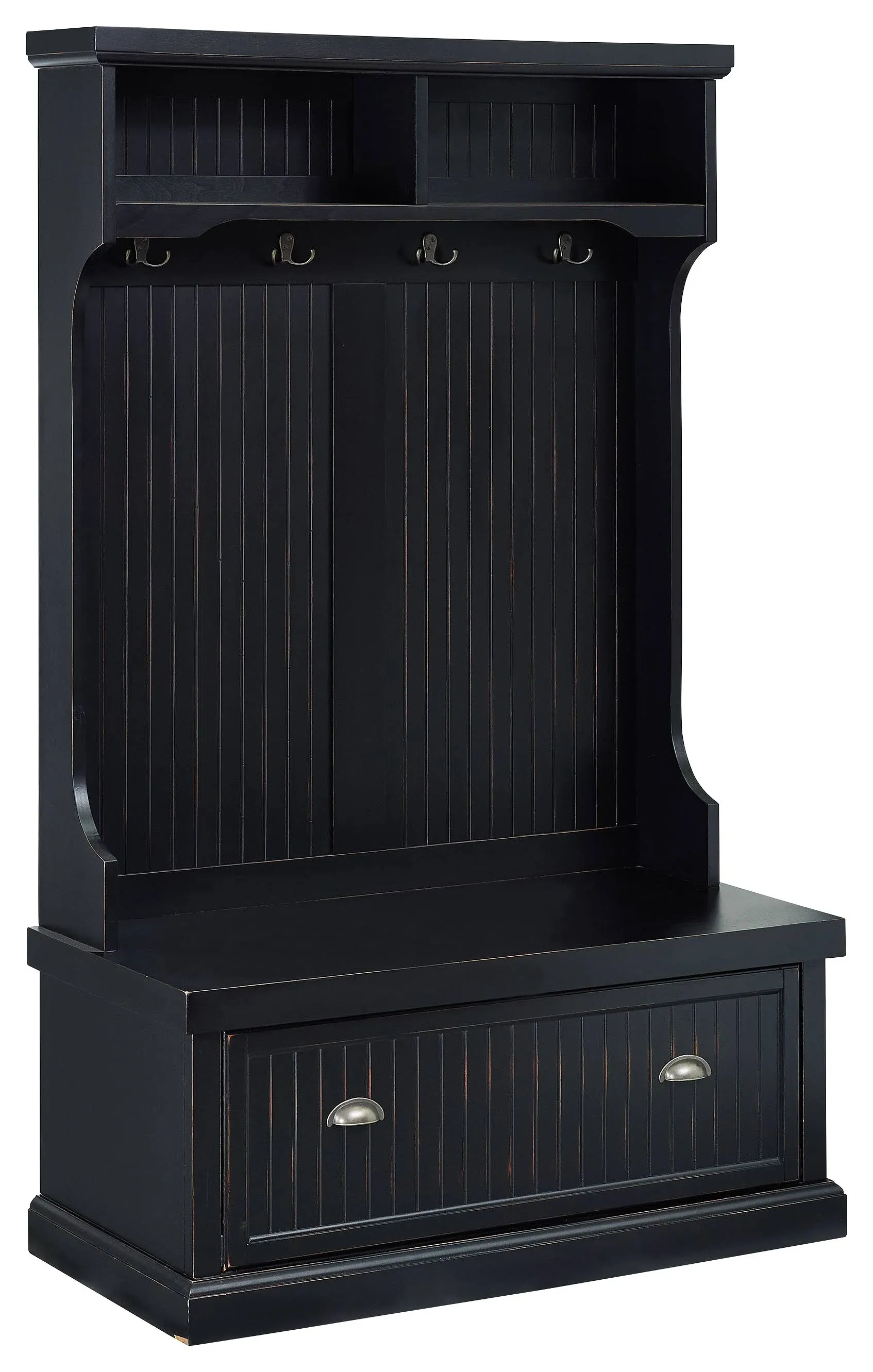 Crosley Seaside Distressed Black Hall Tree