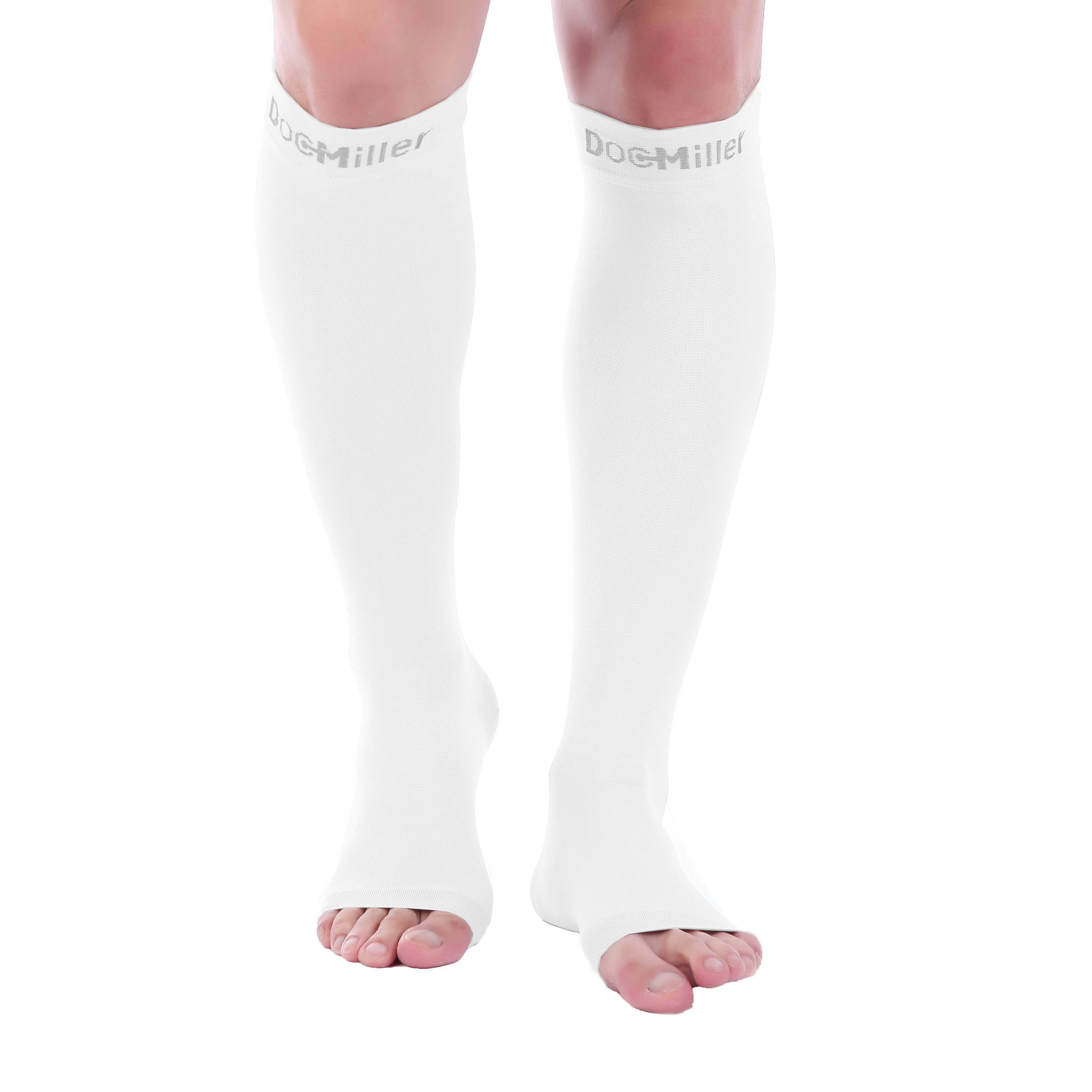 Doc Miller Open Toe Ankle Leg Socks Compression Sleeve 30-40 mmHg Varicose Veins