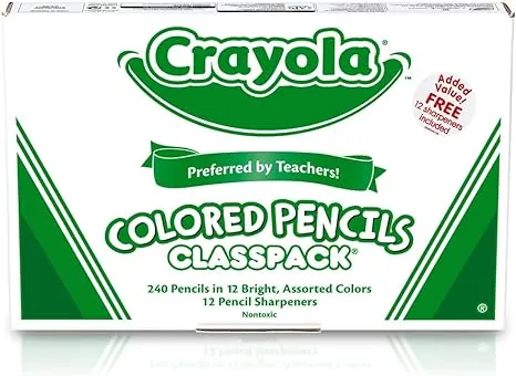 Crayola Colored Pencil Classpack , 240 Pencils, 12 Colors