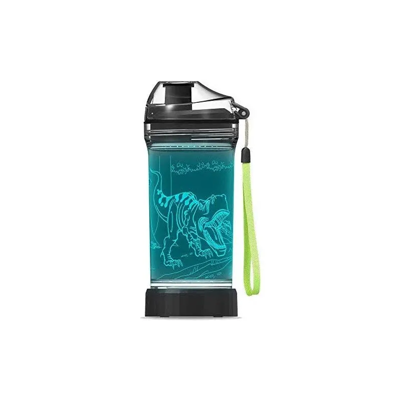 Dinosaur 3D Glowing Water Bottle, Light Up Boy Drinking Cups with 3D Roar T Rex ...