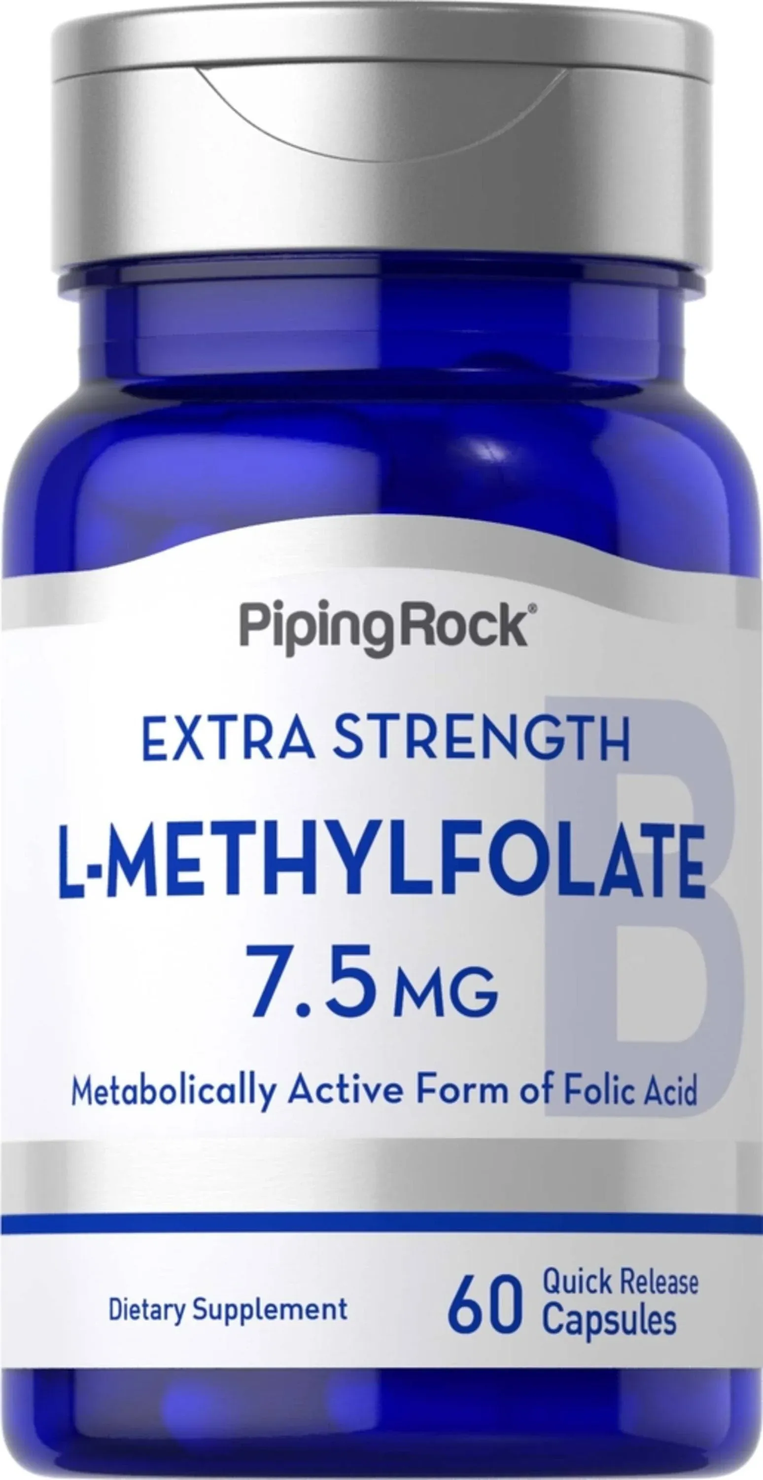 L-Methylfolate 7.5mg 60 Capsules | PipingRock Health Products