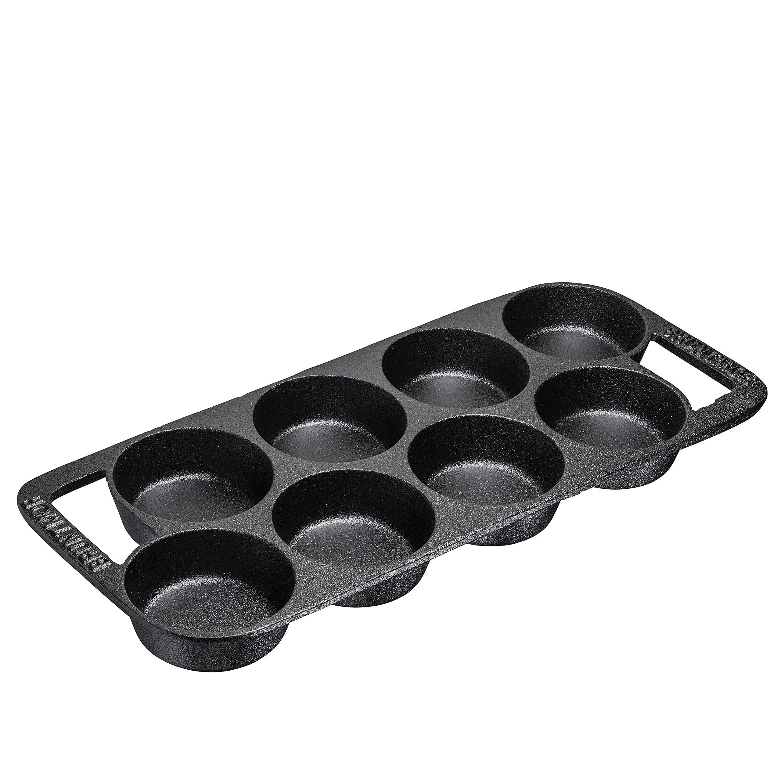 Bruntmor | Pre-Seasoned Cast Iron Cake Pan for Baking Biscuits - 8-Cup Biscuit, Black