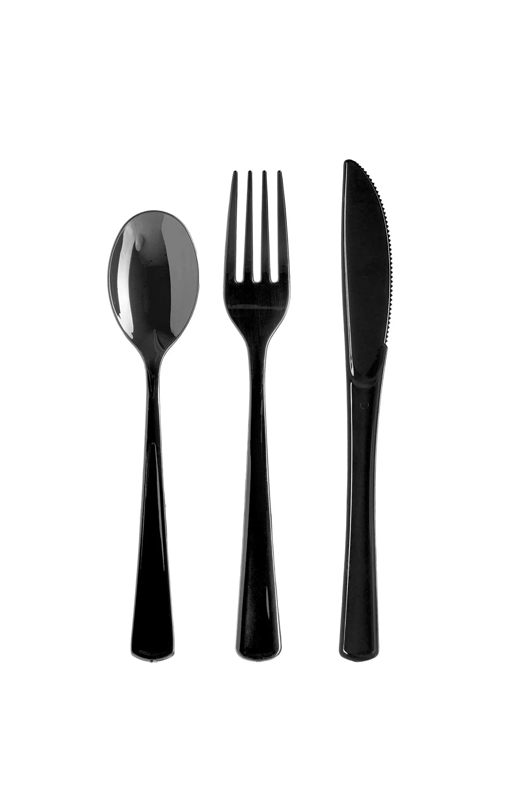 150 Pack Black Plastic Cutlery Set, Plastic Silverware Heavy Duty, Plastic Utensil Sets, 50 Plastic Forks 50 Plastic Spoons 50 Plastic Knives Disposable Cutlery Set For Party Supplies Exquisite