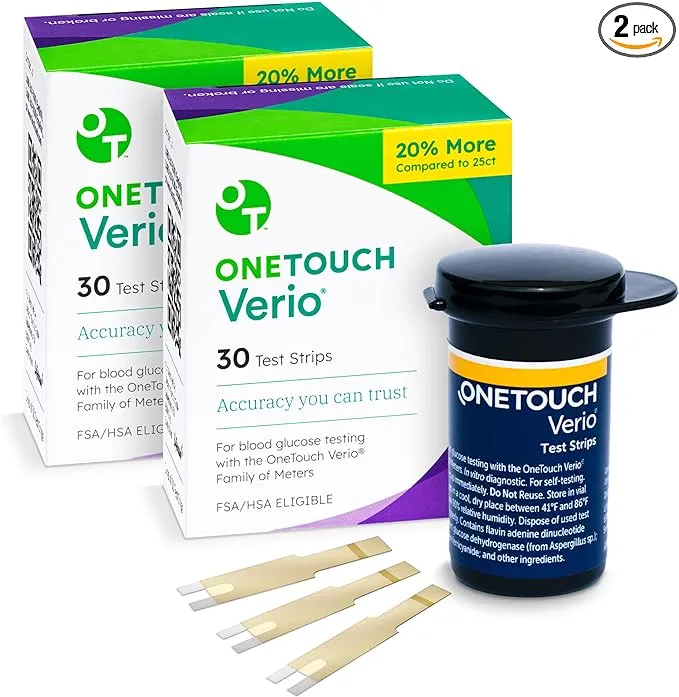 OneTouch Verio Blood Glucose Test Strips, 25 Count