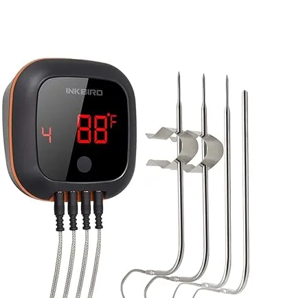 Inkbird IBT-4XS Bluetooth Barbecue Grillthermomet<wbr/>er mit dem 1000mAh Li-Batterie