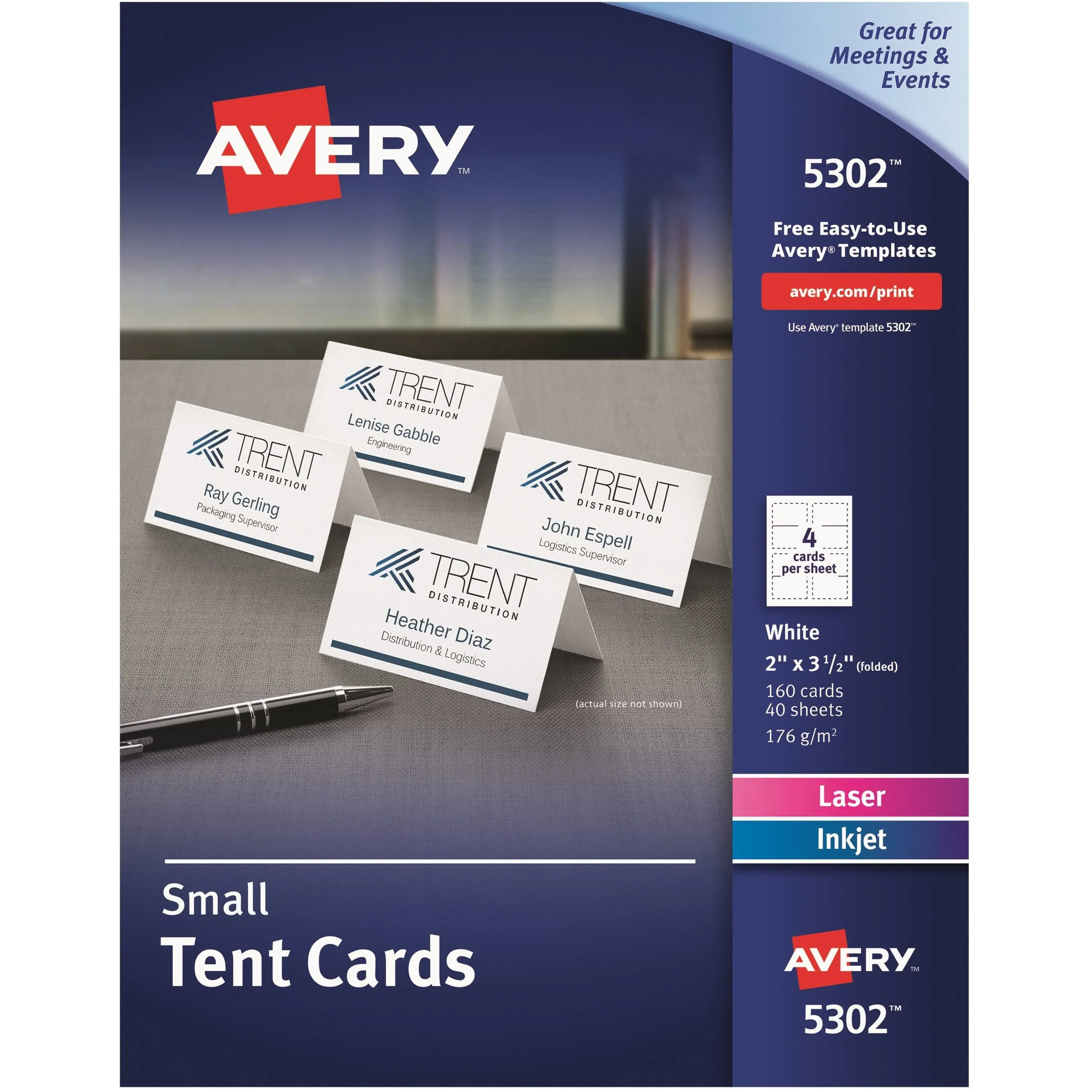 Avery Small White Tent Cards