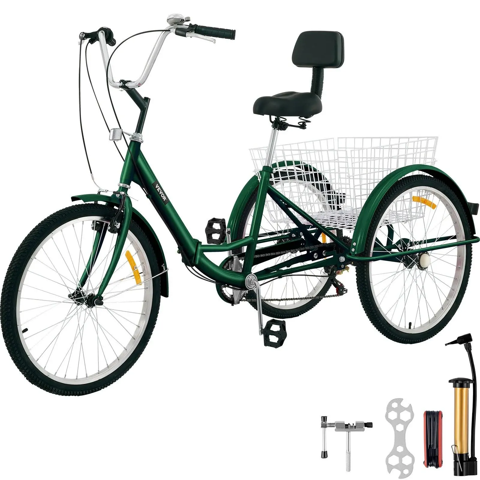 Tricycle Adult 24 Wheels Adult Tricycle 7-Speed 3 Wheel Bikes For Adults Three Wheel Bike For Adults Adult Trike Adult Folding Tricycle Foldable Adult Tricycle 3 Wheel Bike Trike For Adults