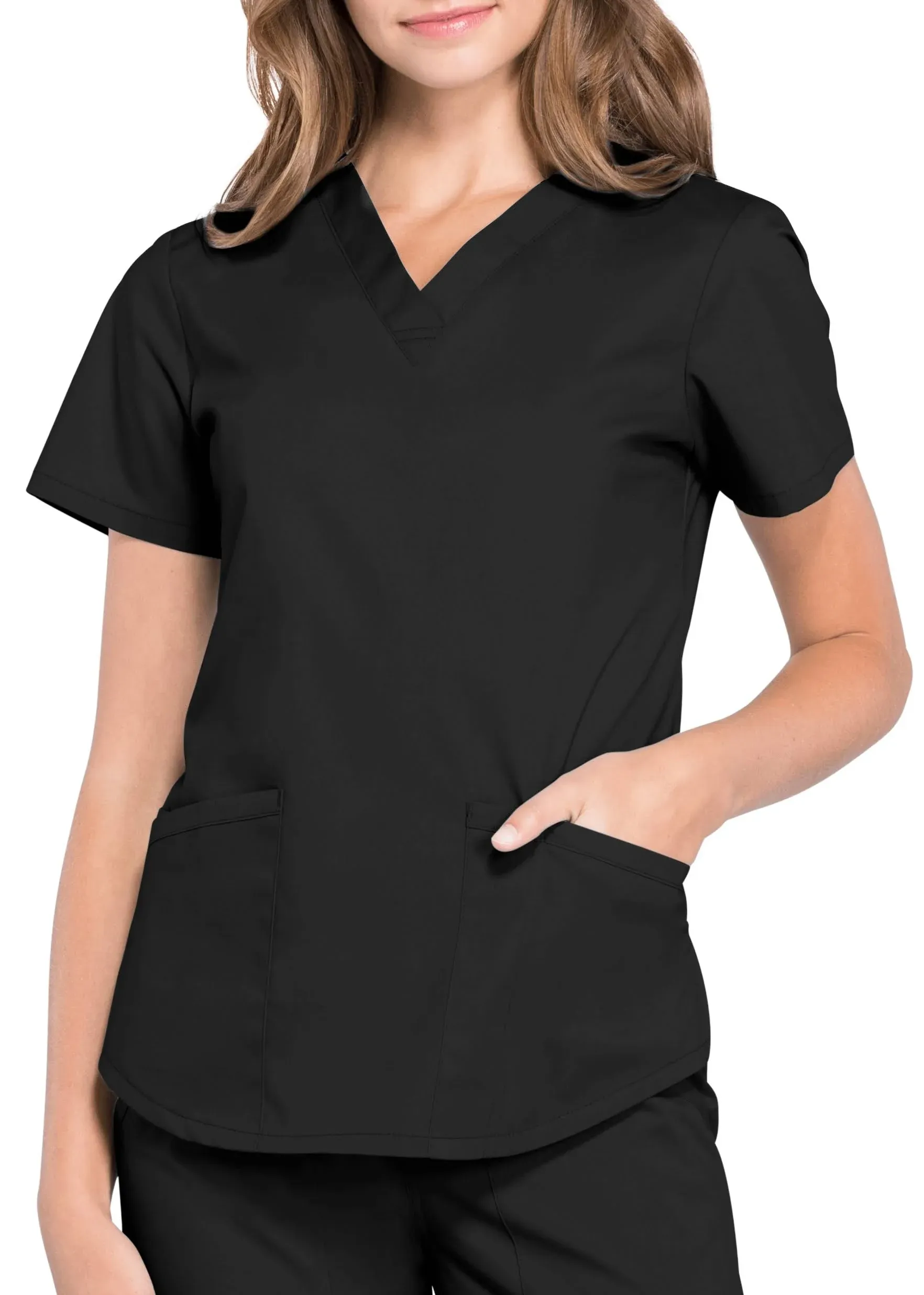 Cherokee Workwear Women's V-Neck Top Black S