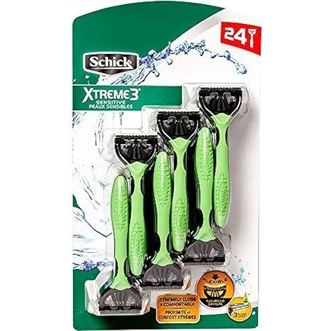 Schick Xtreme 3 Sensitive Disposable Razor (24 Count/Sensitive Skin)