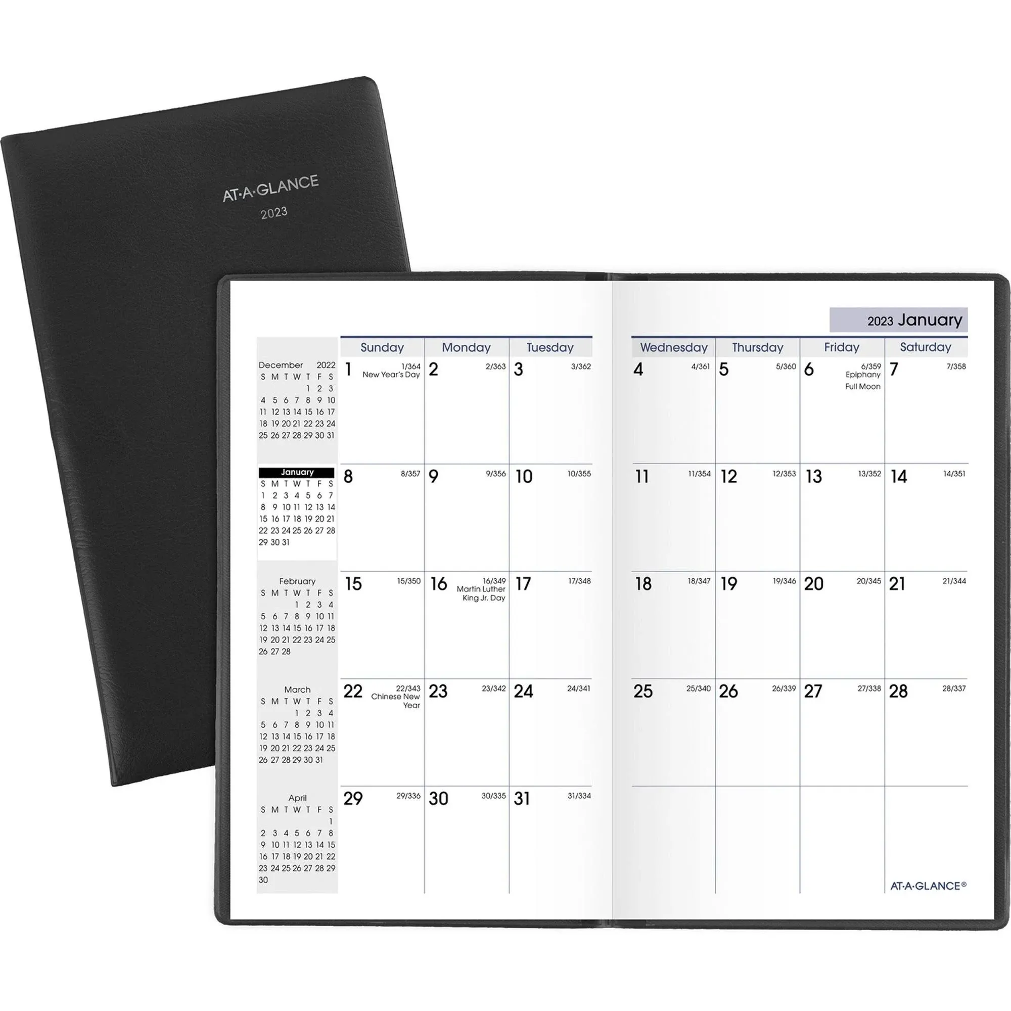 DayMinder Monthly Planner, Black, Pocket, 3 1/2" x 6"