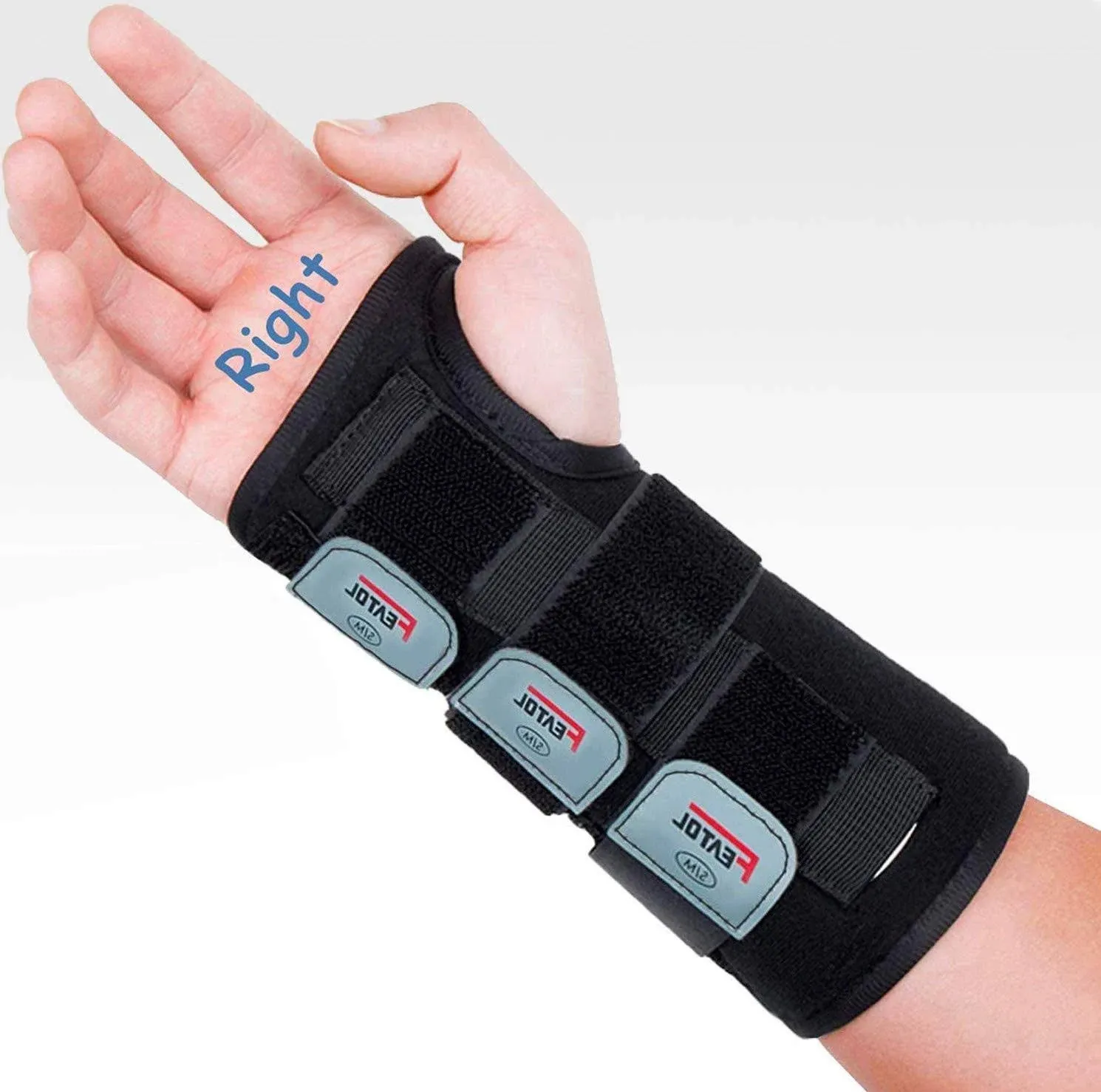 FEATOL Wrist Brace for Carpal Tunnel, Adjustable Wrist Support Brace with Splints Left Hand, Medium/Large, Arm Compression Hand Support for Injuries, Wrist Pain, Sprain, Sport