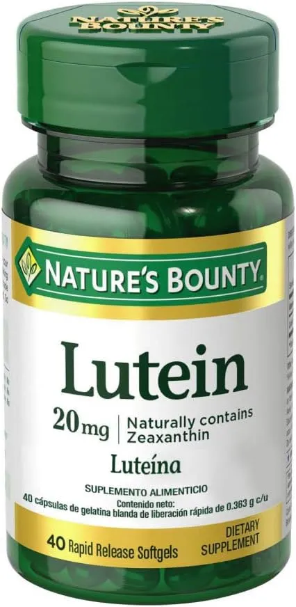 Nature's Bounty Lutein Softgels, 20 Mg, 40 Ct