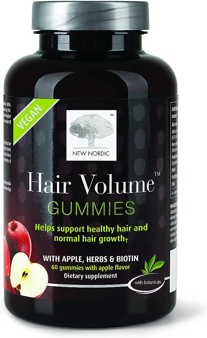 New Nordic Hair Volume Vegan Gummies with Biotin - 60ct