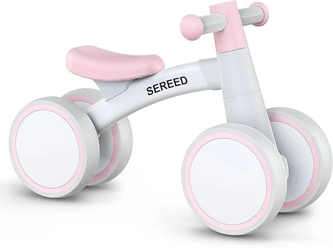 SEREED Baby Balance Bike for 1 Year Old Boys Girls 12-24 Month Toddler Balance Bike, 4 Wheels Toddler First Bike, First Birthday Gifts