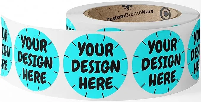 150 Custom Circle Sticker Labels, Gloss/Matte Custom Sticker, Any Text + Image, Your Logo Design is Printed on Premium Paper (1.5 inch Circle)